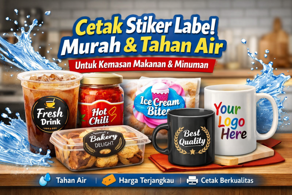 Jasa pembuatan sticker label dan mug