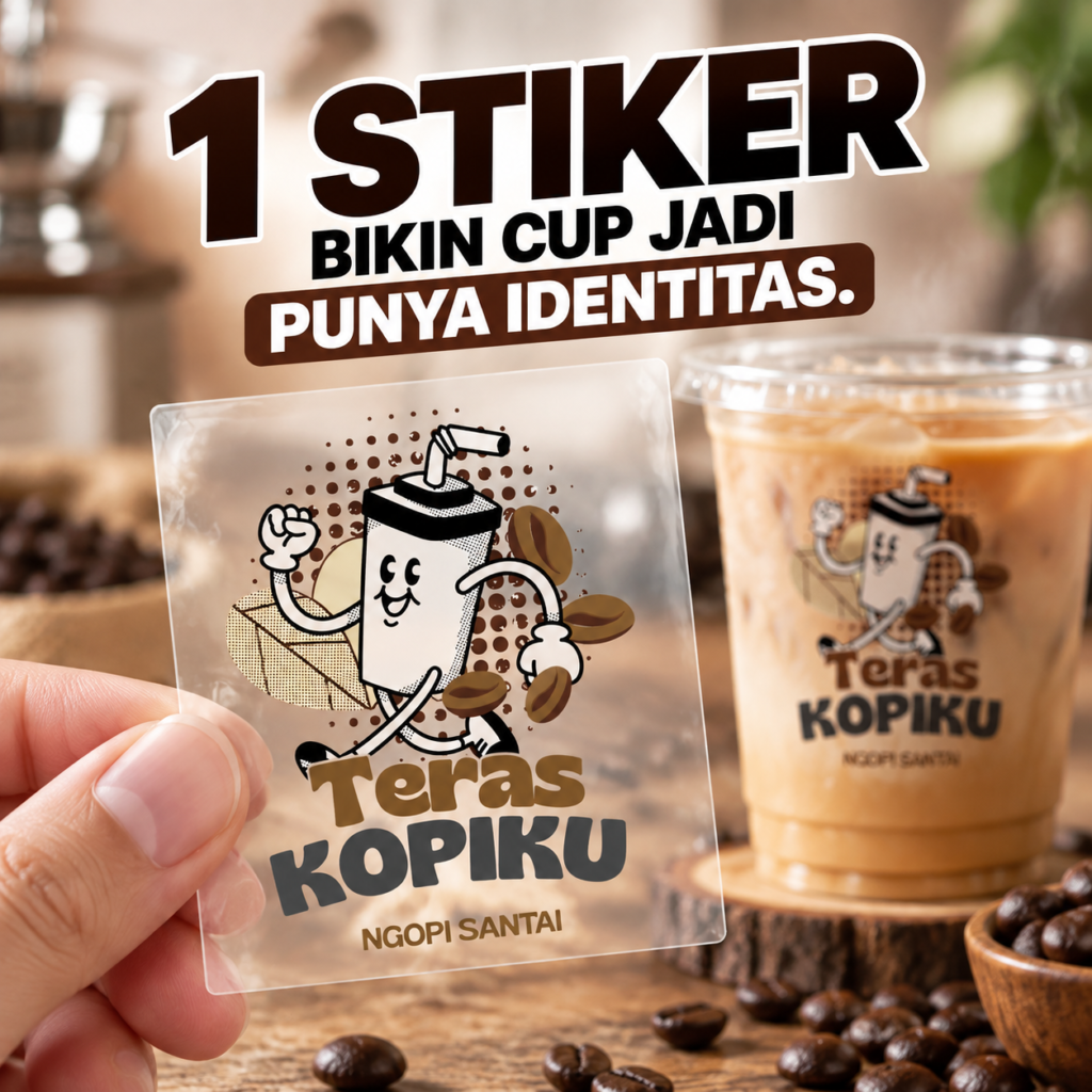 CETAK STICKER CUP WELERI